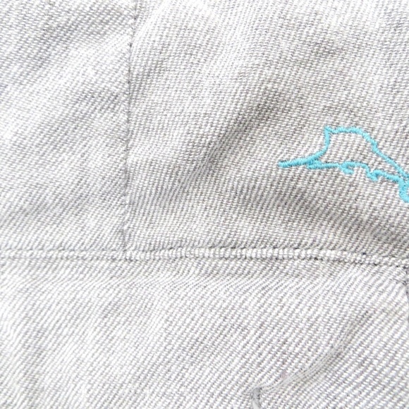 Tommy Bahama Linen Blend Shorts Chino Flat Front Gray Size 42 Mens - Picture 12 of 16